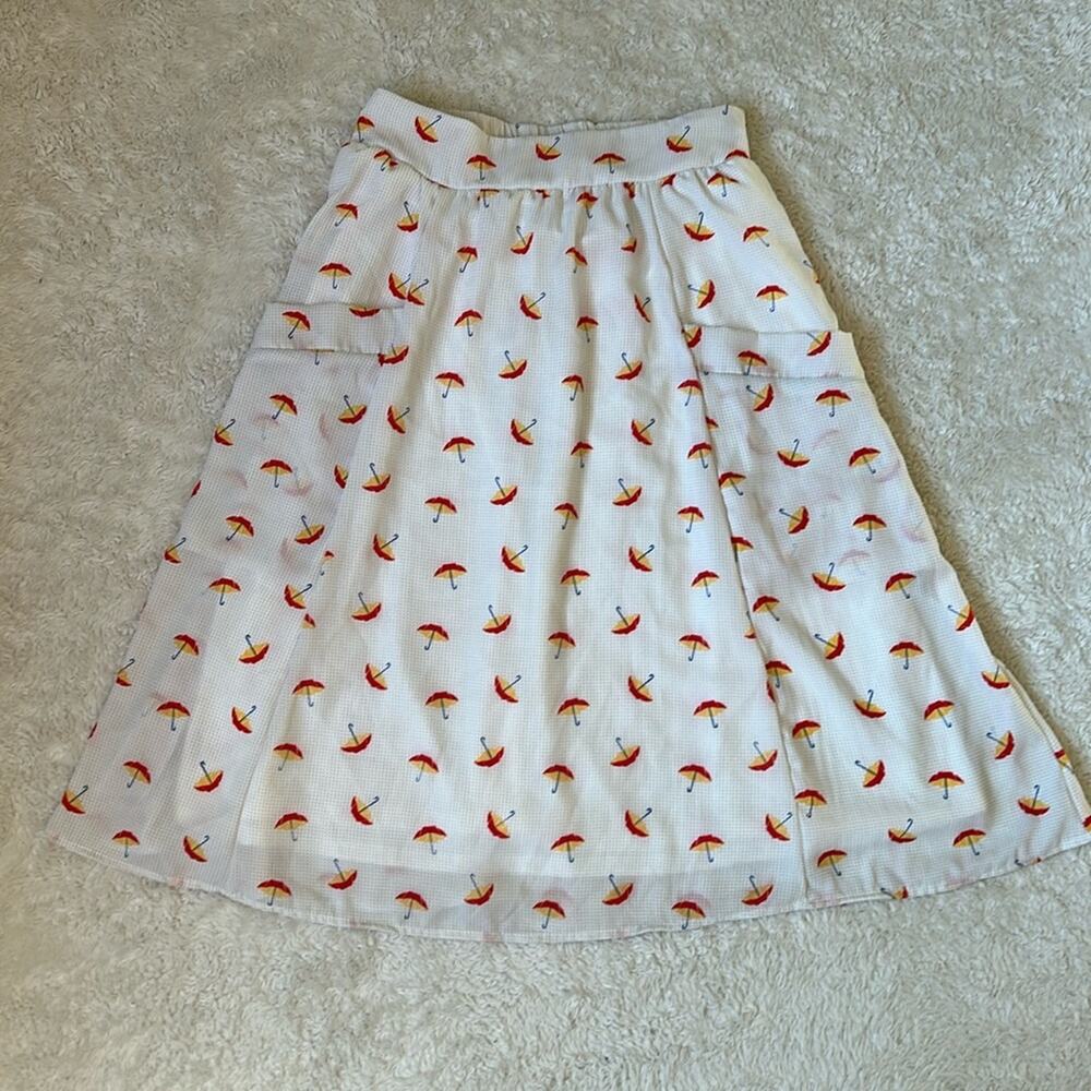 Honey and Lace novelty print umbrella and polka dot midi skirt, xl NWT